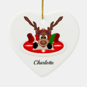 可愛いフェスティバルクリスマストナカスタマイズリ セラミックオーナメント (裏面)