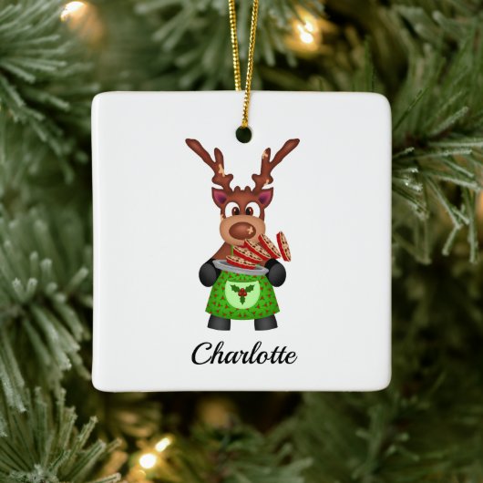 可愛いフェスティバルクリスマストナカスタマイズリ セラミックオーナメント (ツリー)