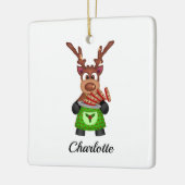 可愛いフェスティバルクリスマストナカスタマイズリ セラミックオーナメント (左)