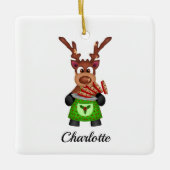 可愛いフェスティバルクリスマストナカスタマイズリ セラミックオーナメント (正面)