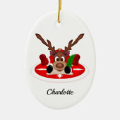 可愛いフェスティバルクリスマストナカスタマイズリ セラミックオーナメント (正面)