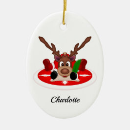 可愛いフェスティバルクリスマストナカスタマイズリ セラミックオーナメント