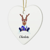 可愛いフェスティバルクリスマストナカスタマイズリ セラミックオーナメント (左)