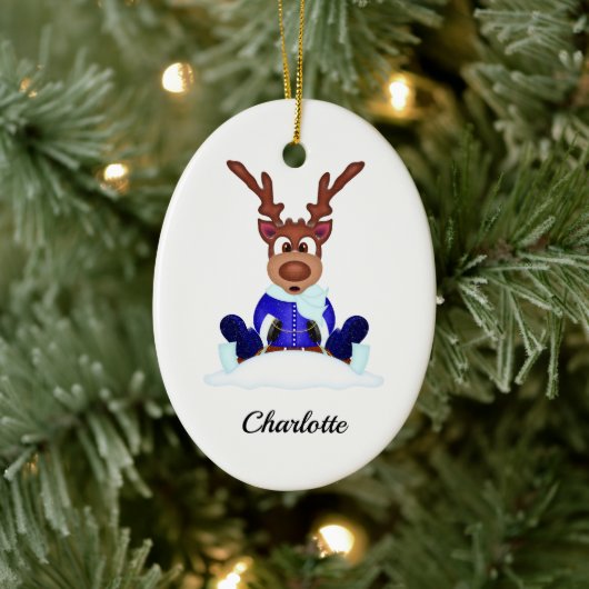 可愛いフェスティバルクリスマストナカスタマイズリ セラミックオーナメント (ツリー)