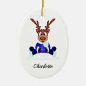 可愛いフェスティバルクリスマストナカスタマイズリ セラミックオーナメント (正面)