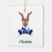 可愛いフェスティバルクリスマストナカスタマイズリ セラミックオーナメント (左)