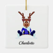 可愛いフェスティバルクリスマストナカスタマイズリ セラミックオーナメント (裏面)