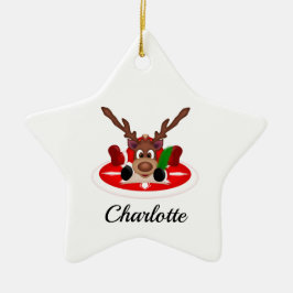 可愛いフェスティバルクリスマストナカスタマイズリ セラミックオーナメント