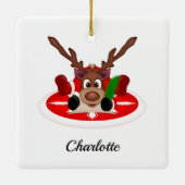 可愛いフェスティバルクリスマストナカスタマイズリ セラミックオーナメント (裏面)