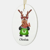 可愛いフェスティバルクリスマストナカスタマイズリ セラミックオーナメント (左)