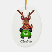 可愛いフェスティバルクリスマストナカスタマイズリ セラミックオーナメント (正面)