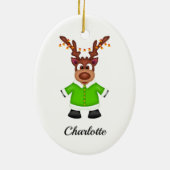 可愛いフェスティバルクリスマストナカスタマイズリ セラミックオーナメント (裏面)