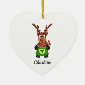 可愛いフェスティバルクリスマストナカスタマイズリ セラミックオーナメント (正面)