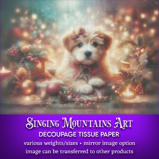 可愛いフェスティバルクリスマスパピーデコップページ 薄葉紙