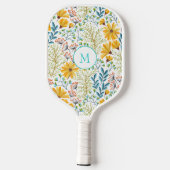可愛いフェミニンヴィンテージ柄 ピックルボールラケット (裏面)