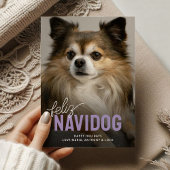 可愛いフェリズNavidogペットフォトクリスマス シーズンカード