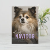 可愛いフェリズNavidogペットフォトクリスマス シーズンカード (スタンド正面)