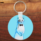 可愛いフェレットのマステリッドの飼い主 キーホルダー (正面)