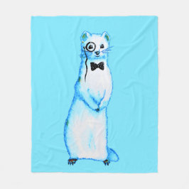 可愛いフェレット愛好家のためのオコジョのイラスト フリースブランケット