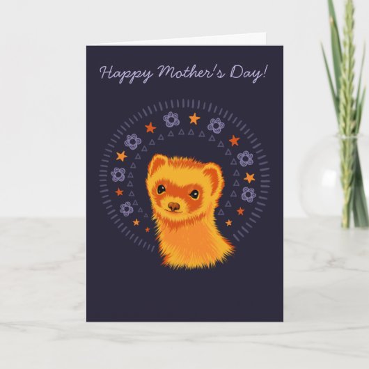 可愛いフェレット母の母のデイカード カード (正面)