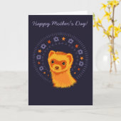 可愛いフェレット母の母のデイカード カード (黄色い花)