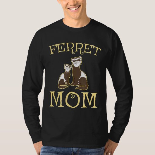 可愛いフェレット母の男性女性 Tシャツ (正面)