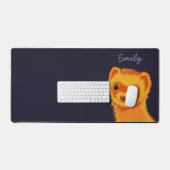 可愛いフェレット・アート・フェレット・ママ名 デスクマット (キーボード&マウス)