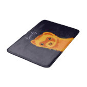 可愛いフェレット・アート・フェレット・ママ名 バスマット (アングル)