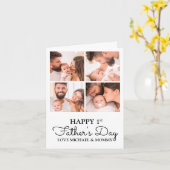 可愛いフォトコラージュパパハッピーファースト・ファーザー・デイ カード (黄色い花)