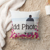 可愛いフォトピンクと金ゴールドグリッターハートモダンラブ クッション (ブランケット)