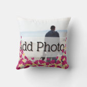 可愛いフォトピンクと金ゴールドグリッターハートモダンラブ クッション (裏面)