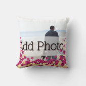 可愛いフォトピンクと金ゴールドグリッターハートモダンラブ クッション (正面)