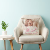可愛いフォトピンク賛美生まれたばかりのベビー誕生 クッション (椅子)