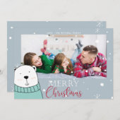 可愛いフォトベアークリスマスカード シーズンカード (正面/裏面)