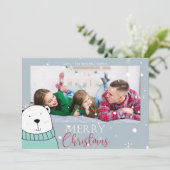 可愛いフォトベアークリスマスカード シーズンカード (スタンド正面)