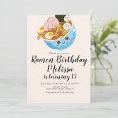 可愛いフォー東洋ラーメン 誕生日ディナー 招待状 (スタンド正面)