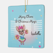 可愛いフカラフルレンチェ愛唱学校スピリット セラミックオーナメント (左)