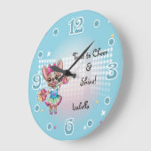 可愛いフカラフルレンチェ愛唱学校スピリット ラージ壁時計 (傾斜)