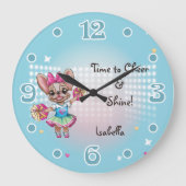 可愛いフカラフルレンチェ愛唱学校スピリット ラージ壁時計 (正面)