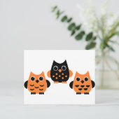 可愛いフクロウがブーって言う！ ポストカード (スタンド正面)