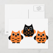 可愛いフクロウがブーって言う！ ポストカード (正面/裏面)