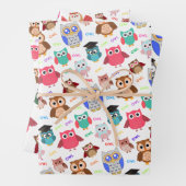 可愛いフクロウが白い肌寒いシームレスパターン ラッピングペーパーシート (インサイチュ)