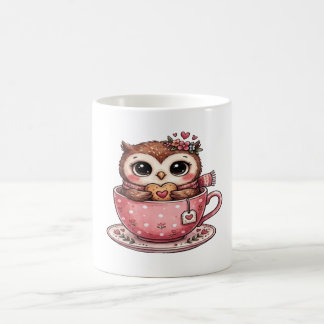 可愛いフクロウのあったかティーカップ コーヒーマグカップ