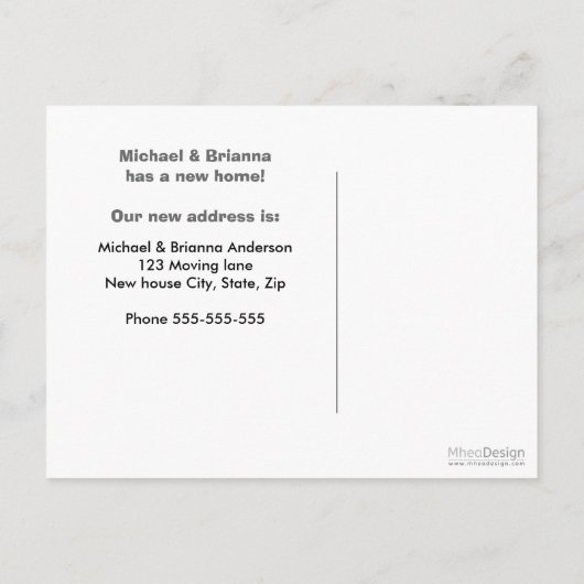 可愛いフクロウのアドレス変更の移動 案内ポストカード (裏面)