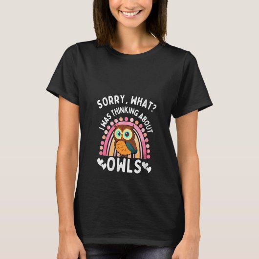可愛いフクロウの女考え子ごめんね Tシャツ (正面)
