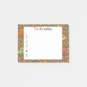 可愛いフクロウの茶色のポストItメモ ポストイット (正面)