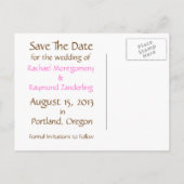 可愛いフクロウズウェディング日付のポストカードを保存 案内ポストカード (裏面)