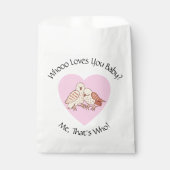 可愛いフクロウ愛してるベビー?赤ちゃんシャワー フェイバーバッグ (正面)