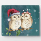 可愛いフクロウ描が2匹 フォトプラーク (正面)