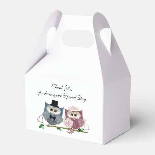 可愛いフクロウ結婚ズが登場 フェイバーボックス (裏面サイド)